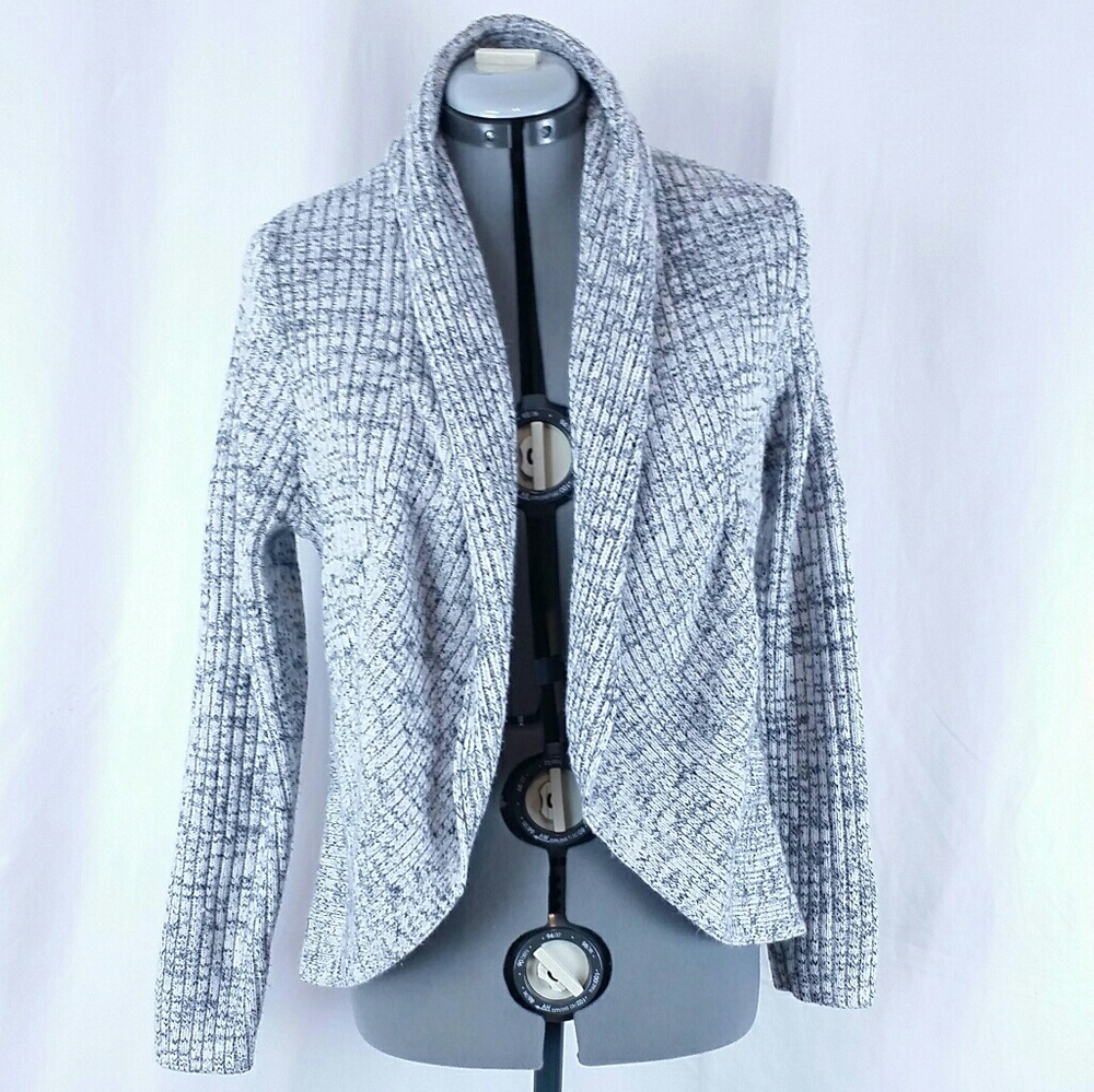 H&M Basic Knit Open Front Cardigan B&W Size Large